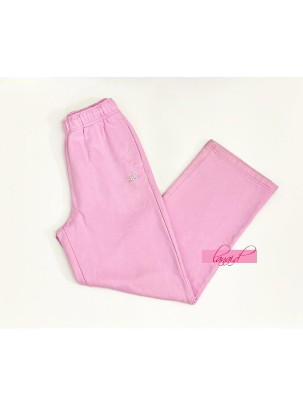 Alo Accolade Straight Leg Sweatpants Candy Heart Pink High-Rise Waist Joggers S - Picture 11 of 14